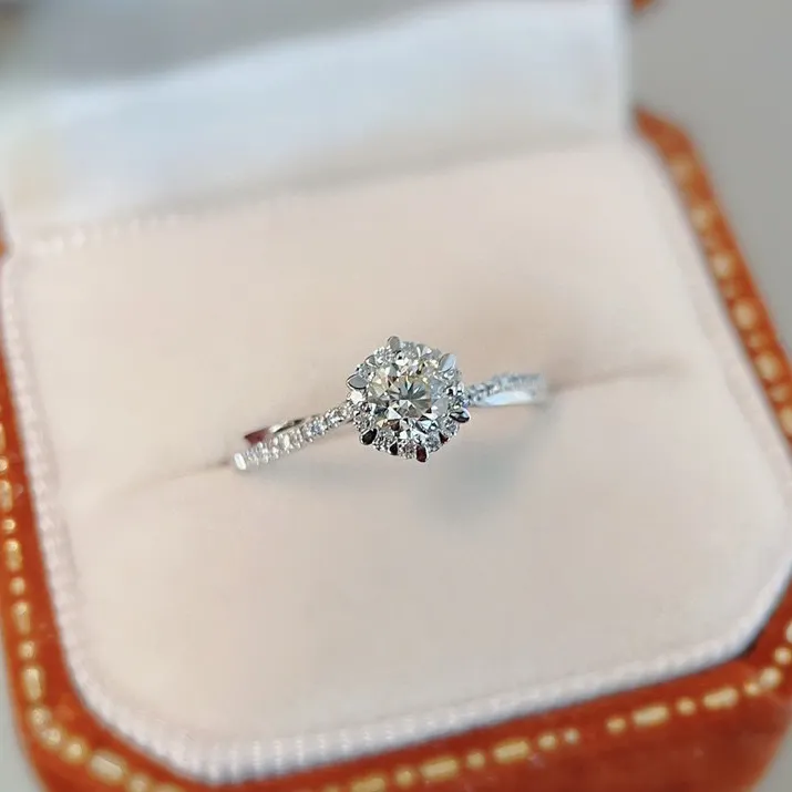 Or pur diamant naturel classique bague de fiançailles de mariage bague pour femme proposition bague en diamant 18k 14k 9k personnalisé
