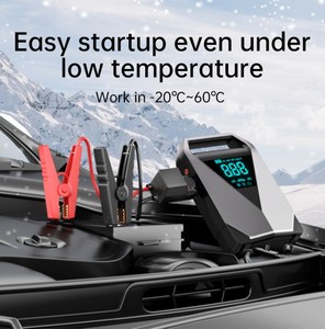 <span class=keywords><strong>D</strong></span>émarreur de voiture avec compresseur <span class=keywords><strong>d</strong></span>'air 12000mAh 1800A Puissance de pointe Banque <span class=keywords><strong>d</strong></span>'alimentation Gonfleur de pneus Pompe à air portable pour moteurs essence diesel 12V - Product Image 2