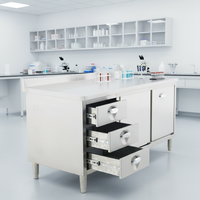 Armoire de rangement pour cuisine commerciale en acier inoxydable avec tiroirs et portes coulissantes, équipement de restaurant