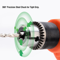 Perceuse électrique HARDEN 450W/220V - 35000 tr/min, vitesse variable, diamètre de perçage maximal de 10 mm, mandrin à clé