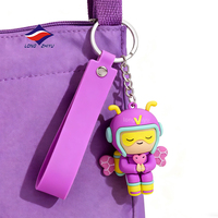 Longzhiyu, usine OEM depuis 20 ans, porte-clés en caoutchouc PVC 3D personnalisé, porte-clés de personnage mignon, style de dessin animé créatif, porte-clés cadeau