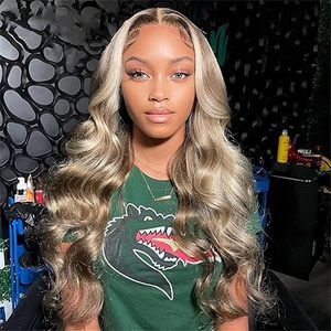 วิกผมสีบลอนด์นมชาแบบใส HD ขนาด 13x6 นิ้ว สำหรับวิกผมสีบลอนด์ประกายเทา พร้อมผมเบบี้แฮร์ ความหนาแน่น 200%  แบบ Pre-Plucked  ทรงบอดี้เวฟ ผมแท้ - Product Image 2