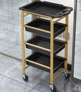Chariot de coiffure professionnel noir 2026 avec 5 tiroirs pour salon de beauté, spa et barbier - Product Image 3