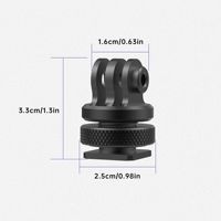Adaptateur de base à triple griffe en alliage d'aluminium avec vis 1/4 et griffe porte-accessoire, compatible avec Insta360 X5/X4, GoPro Hero14 et appareil photo reflex numérique