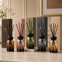 Diffuseur de parfum en verre rond de luxe avec logo personnalisé, 120 ml, flacon transparent pour la décoration de la maison, aromathérapie, diffuseur d'huiles essentielles