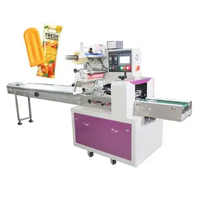 Voll automatische horizontale Eiscreme Eis am Stiel Wrapping Flow Pack maschine Kissen beutel Eis Lolly Popsicle Packing Machine