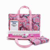 Tas Jinjing Mahjong Pink Boho Mandala Portabel Ringan untuk Membawa Ubin, Tas Tangan dengan Ritsleting, Organizer Penyimpanan Perjalanan, Hadiah untuknya