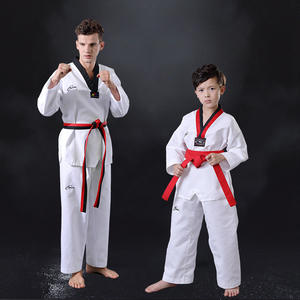 ชุดเทควันโดบ็อกกผ้าโพลีเอสเตอร์สีดำแดงใส่ได้ทั้งชายและหญิง - Product Image 6