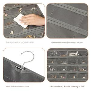 Bolsa de almacenamiento de joyería para colgar joyas, estante de exhibición de joyería de 80 rejillas de doble cara, arreglo de artículos diversos, bolsa colgante - Product Image 6