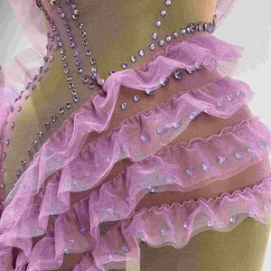 Nuovo Abito <span class=keywords><strong>da</strong></span> <span class=keywords><strong>Sera</strong></span> per Adulti, Vestito Trasparente in Rete con Strass Viola, Abbigliamento Sexy Notturno - Product Image 5