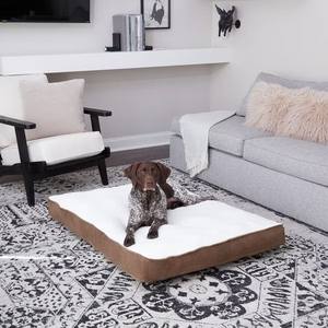Grand lit pour chien <span class=keywords><strong>Latte</strong></span> pour caisse-Antidérapant Heavy Duty Easy Clean Solid Pattern Eco-Friendly 100% Cotton for Indoor/Outdoor Use - Product Image 1
