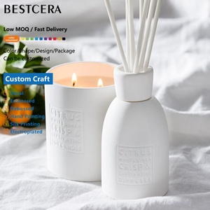 Bestcera trang trí nội thất sang trọng được thiết kế sang trọng gốm tinh dầu sậy khuếch tán và nến Jar Bộ - Product Image 1