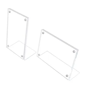 L-shaped Acrylic Platform Card Holder Transparent Platform Label Price Display Board Desktop Advertisement