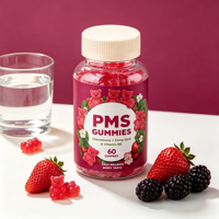 Gummies PMS Marque Blanche Logo Personnalisé Fabricant OEM ODM 60 Unités Soutien Hormonal Féminin Marge de Profit Élevée
