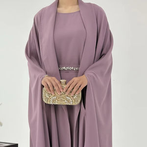 ชุดอาบายะสีม่วงแบบหลวม แขนยาว ผ้าโพลีเอสเตอร์คุณภาพสูง ระบายอากาศได้ดี รุ่น <span class=keywords><strong>R</strong></span>-280 สำหรับสุภาพสตรี ใส่ได้ทุกฤดู เหมาะสำหรับวันอีดและสวมใส่ในชีวิตประจำวัน - Product Image 1