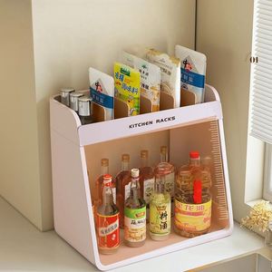 Kitchen Double Tier Durable Plastic Modern Multifunction Spice Storage Organizer - Product Image 2