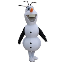 Nouveau Costume de Mascotte Olaf le Bonhomme de Neige Personnalisé, Super Doux en Peluche, Mignon, Dessin Animé, Blanc, pour Adulte, Idéal pour Halloween, Fêtes, Publicité, Carnaval
