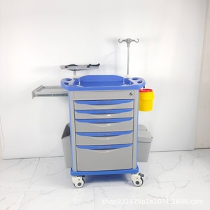 Carrito Médico ABS con Capacidad de Carga de 500 lb, Multifuncional, para Hospital, Cirugía, Emergencias, Tratamiento, con Cajones y Cubeta - Product Image 3