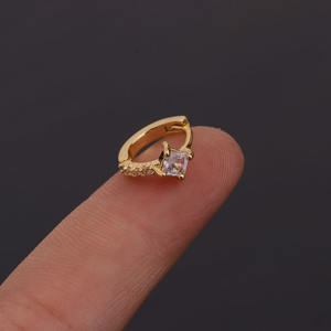 Aros de Oro ZF con Cierre de Clic para Cartílago, Rook, Órbita, <span class=keywords><strong>Piercing</strong></span> de Oreja para Mujer, Cobre con Circonita Cúbica, Aros de Oro y Plata - Product Image 6