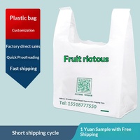Op maat gemaakte biologisch afbreekbare vest-tasjes voor supermarkt, fruitbezorging & afhaalverpakkingen - Herkomst Guangdong