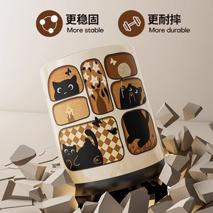 ถังขยะสไตล์วินเทจทรงกระบอกมีล้อ สำหรับใช้ในบ้าน ห้องนั่งเล่น ห้องนอน - Product Image 5