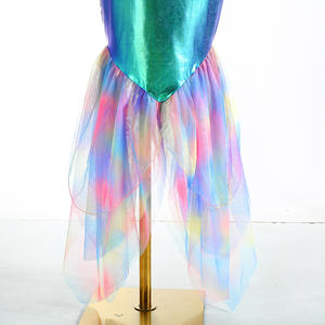 Traje de Dos Piezas <span class=keywords><strong>con</strong></span> Tirantes, <span class=keywords><strong>Vestido</strong></span> de Princesa <span class=keywords><strong>con</strong></span> Cola de Sirena, Disfraz de Arlequín Arcoíris para Niñas, Disfraz de Halloween, Navidad, Carnaval, Cosplay - Product Image 6