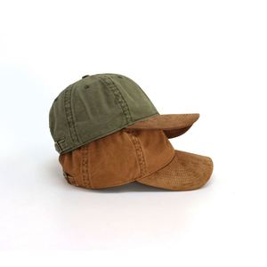 Gorra de Béisbol Unisex al por Mayor, de 6 Paneles, Bicolor, Verde Camel, de Gamuza, Deportiva y Formal, para Uso Diario Informal, con Logotipo Personalizado - Product Image 4