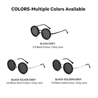 Lunettes de soleil polarisées rondes rétro réglables avec filtre ND9, logo personnalisé, protection UV400, monture en alliage Al-Mg, vente en gros pour hommes