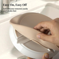 Assiette à dessert en porcelaine personnalisée pour enfants avec manchons en silicone, assiettes pour bébés avec ventouse pour enfants et tout-petits