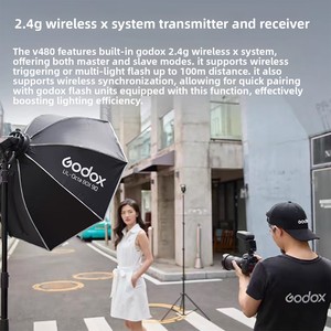 Flash <span class=keywords><strong>Godox</strong></span> V480 compatible avec les appareils photo reflex numériques et hybrides, flash professionnel pour appareil photo, synchronisation TTL haute vitesse, griffe porte-flash - Product Image 4