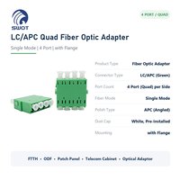 Adaptateur fibre optique LC/APC Quad, coupleur LC/APC 4 ports monomode avec bride pour panneau de brassage FTTH ODF