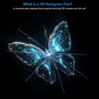 Ventilateur LED holographique stéréo 3D 65cm 75cm 100cm 180cm Projecteur d'hologramme pleine grandeur Ventilateur d'affichage publicitaire