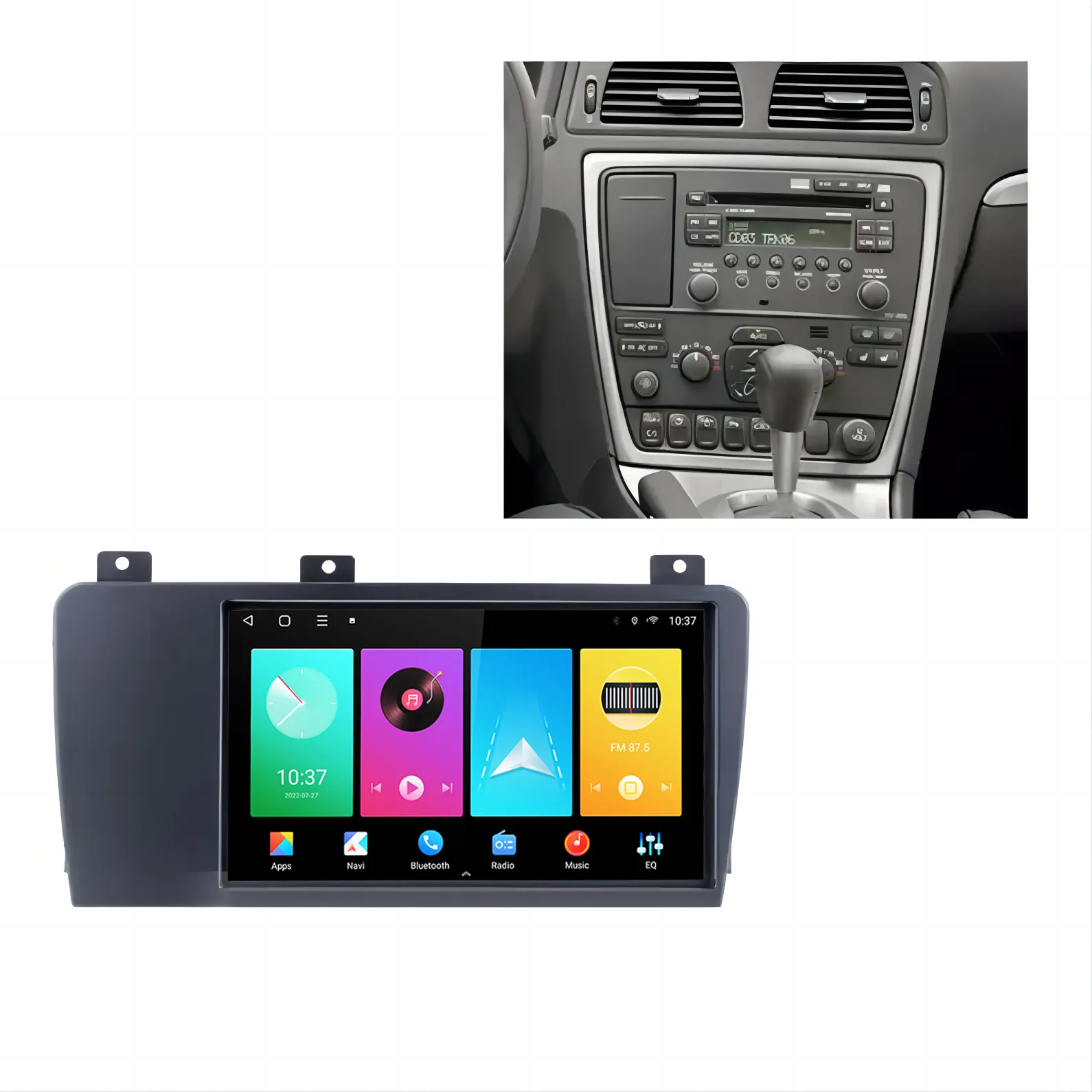 Yeni varış 7 inç Android 12 araba radyo çalar için Volvo XC70/V70/S60 2005-2007 carplay desteği wifi 4g ile