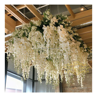 Guirlande de fleurs artificielles en glycine verte pour plafond de mariage, vigne en soie pour décoration de plafond de fête de mariage