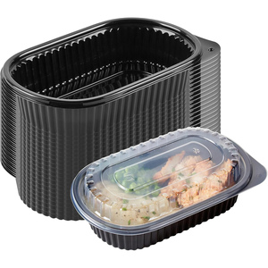 Barquettes alimentaires jetables en plastique PP avec couvercle OPS, contenants pour plats à emporter - Product Image 2