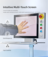 Panneau LCD industriel étanche de 15.6 pouces, bras oscillant mural, moniteurs d'automatisation à écran tactile capacitif multi-touch