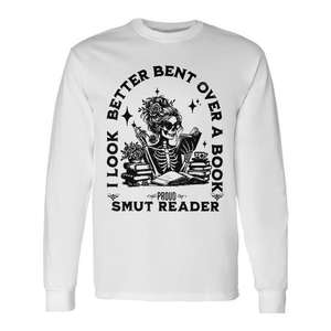 Me veo mejor sentado sobre una libreta, camiseta de manga larga Smut Reader - Product Image 1