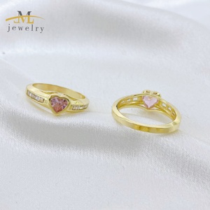 Anillo de Corazón Exquisito de Alta Calidad JML, Anillo de Piedras Preciosas de Moda en Oro Laminado de <span class=keywords><strong>14K</strong></span> para Mujer, Joyería de Oro Laminado al por Mayor, Anillo para el Día de San Valentín - Product Image 3