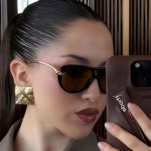 Gafas de Sol de Piloto con Logotipo Personalizado, Moda 2025, de Lujo para Mujer, Montura Grande de Aleación, Protección UV400, Doble Puente, Unisex - Product Image 2