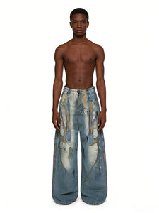 <strong>Women's</strong> <strong>Clothing</strong> 2025 Summer New <strong>Style</strong> Fashionable Personality Versatile High Waist Jeans - Product Image 1