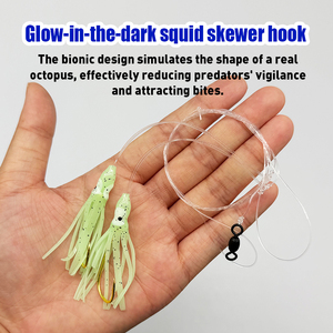 Esca Artificiale Morbida a Forma di Polpo e Calamaro, Jig con Tre Ami in Linea per la <span class=keywords><strong>Pesca</strong></span> in Mare - Product Image 3