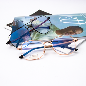 Hợp kim Titan kính khung Retro Kính mắt cho nam giới phụ nữ với cận thị theo toa vàng in đen đỏ Kính đọc sách khung - Product Image 5