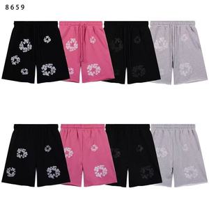 Pantalones Deportivos para Hombre al por Mayor, 100% Algodón Puro, Shorts Casuales de Estilo Urbano con Proceso de Estampado en Caliente con Cristales - Product Image 1