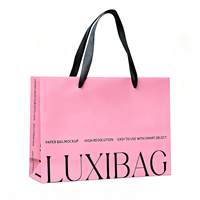 Sac d'emballage artistique coloré aseptique haut de gamme en papier kraft imprimé sur mesure avec poignée en ruban, recyclable, pour cadeaux de boutique et plats à emporter