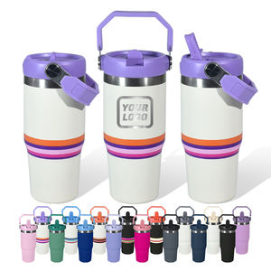 <span class=keywords><strong>Taza</strong></span> de Café de Doble Pared de 14 oz con Logotipo Personalizado, Botella Aislada para Bebidas, Vaso de Acero Inoxidable con Asa para Camping y Viajes - Product Image 3