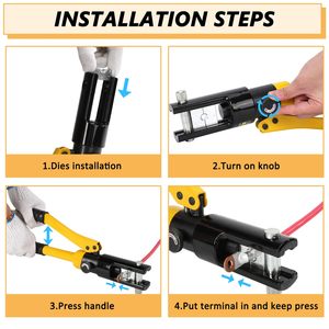 YQA-120 Hidráulica <span class=keywords><strong>Crimping</strong></span> Tool Fácil de operar Fio hidráulico <span class=keywords><strong>Crimping</strong></span> Tool Kit para <span class=keywords><strong>Wire</strong></span> Rope Battery Cable Termina Ring Terminals - Product Image 4