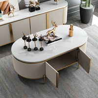 Table à thé en bois MDF avec dessus en marbre avec tiroir pour salon Table à café fabriquée en usine Vente en gros