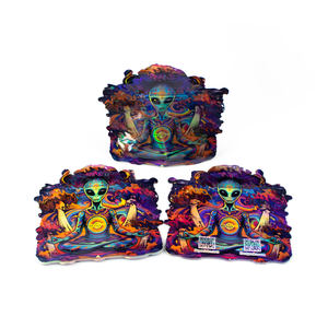 Custom Printed Waterproof Special Shaped Hologram Painting 1g 3.5g 7g Childproof <b>Zip</b> Lock Mylar Bags Smell Proof <b>Pouch</b> for - Product Image 6