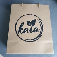 Sac en papier kraft recyclable personnalisé avec poignées, sac cadeau pour le shopping, imprimé avec votre propre logo couleur