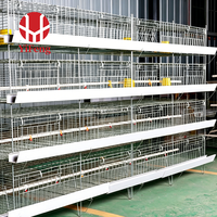 Cage à poulets de chair en batterie de type H, 4 niveaux, alimentation et abreuvement automatiques, abreuvoir à tétine, certifiée CE, avec courroie de fumier en acier galvanisé